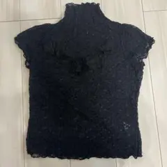 洋服屋レース ブラック 半袖シャツ M