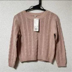 新品　UNIQLO ケーブルクールニットセーター　110cm ピンク