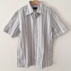 日本製　ジョセフオム　ストライプ 半袖シャツ ボタンダウン