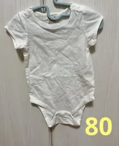 petit main ホワイトロンパース 80