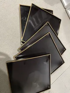 漆器 黒い膳 5枚セット