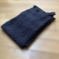 TSUHARU SM2ネイビー 刺繍入り ロングワンピース