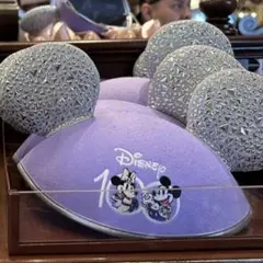 Disney - disney100　イヤーハット ディズニー創立100周年記念オフィシャル ミッキー&ミニーイヤー