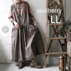soulberryソウルベリー（LL）農夫さんのエプロンワンピゆったり体型カバー