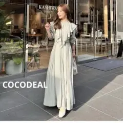 COCODEAL サテンフリルカラーワンピース