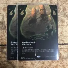 MTG 踏み鳴らされる地　土地R ボーダーレス　2枚