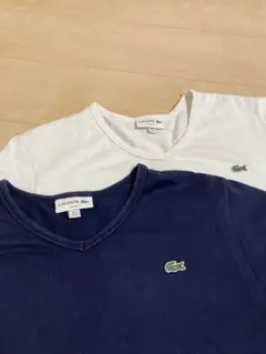 LACOSTE VネックTシャツ 2枚セット M
