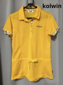 Kolwin イエローポロシャツ フラワープリント