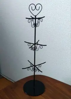 アクセサリージュエリースタンド　ハート型　ブラック
