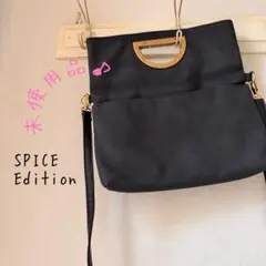 未使用品✨ 2WAY ショルダーバッグ ゴールドハンドル 黒　くろ