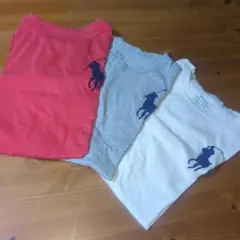 ポロ馬刺繍コットンTシャツ3枚セット 160cm