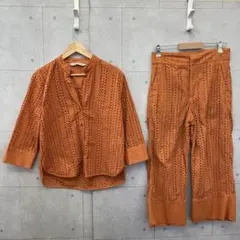 ZARA ザラ セットアップ カットワーク刺繍入り レディース 橙