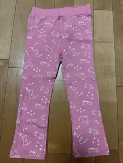 猫プリント ピンク ボトムス 100cm