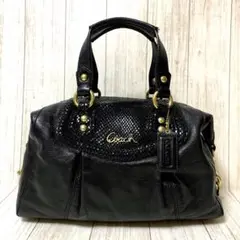 極美品 COACH コーチ バッグ ハンドバッグ ブラック