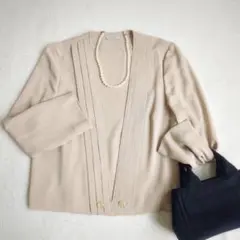 レジオヌール◇薄手ジャケット ジャガード風素材 前開き カーディガン フォーマル