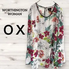 美品✨WORTHINGTONワシントン✨花柄 長袖チュニック OX