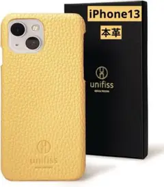 ♡新品未使用♡ unifiss iPhone 13ケース 黄色 本革