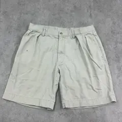 ポロラルフローレン　2タック　ハーフパンツ　古着　ベージュ　オフホワイト　W33