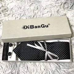 【DiBanGu】ネクタイセット ドット柄 ハンカチ カフスボタン タイピン