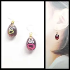 No.1566-E　キャラクター☆くちびるモンスター☆ピアス・イヤリング