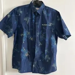kuina メンズ　半袖シャツ LLネイビー