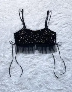 美品♡HARE スパンコールビスチェ ブラック
