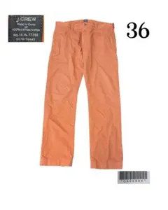 J.CREWジェイクルー古着ストレートカラーパンツ　オレンジ36股下77cm