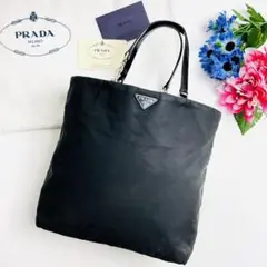 希少品✨プラダ ハンドバッグ ミニ 三角ロゴプレート 白タグ ナイロン ブラック