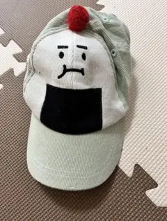 顔刺繍付きコーデュロイキャップ