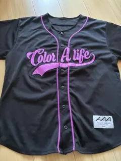 AAA Color A life 紫　ベースボールシャツ