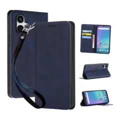 Galaxy A25 5G ケース 手帳型 PUレザー TPUブルー ay298