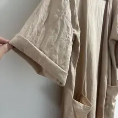 ベージュ ロングカーディガン