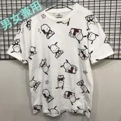 A535 サンリオ　pochacco 総柄　tee コットン 男女兼用　M