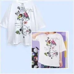 【ScoLar】Re:カラフルなキノコとうさぎのぬいぐるみTシャツ タグ付未使用