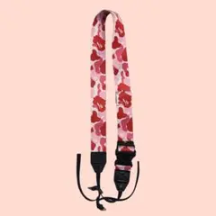 A BATHING APE ABC カメラストラップ 赤ピンク迷彩