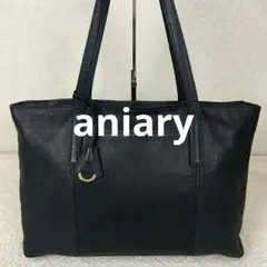 aniary オールレザー トートバッグ ビジネスバッグ 肩掛け可 シボ革