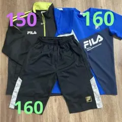 FILA ジャージセット 黒/青 3点セット