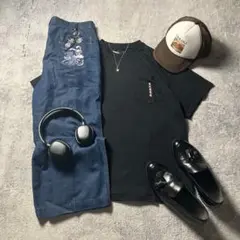 c-boy style 古着 ポケT ブラック y2k ストリートコーデ
