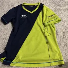 Mizuno NEXT Vネックシャツ ネイビー/ライム