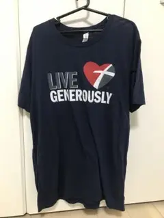 LIVE GENEROUSLY Tシャツ ネイビー