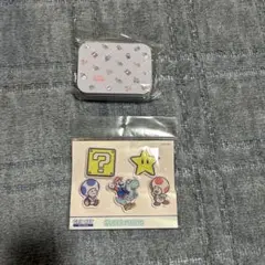 スーパーマリオクリップセット＆ブリキ缶入りメモ