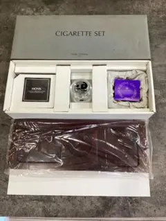 【未使用】極上品　昭和レトロ HOYA クリスタルガラス シガレットセット 灰皿