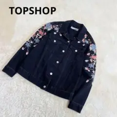 TOPSHOP 花柄刺繍 デニムジャケット Gジャン
