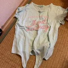 水色 フリル袖 Tシャツ Sweet Lindsay L