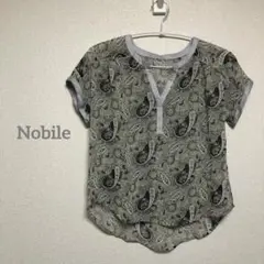 【Nobile】 薄手　ペイズリー柄 半袖トップス　b086