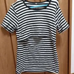 授乳服　ボーダーTシャツ　Lサイズ
