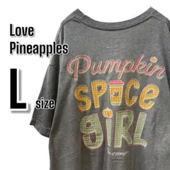 【842】 Love PineappleY2K グレーUSA古着 半袖Tシャツ