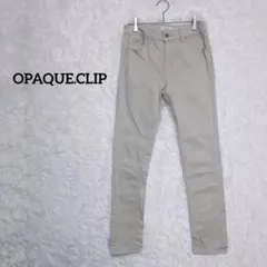 【オペークドットクリップ】スキニーパンツ　ストレッチ　M ベージュ　レディース