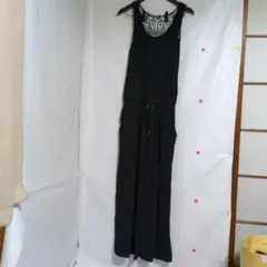 ブラック ノースリーブ ロングワンピース