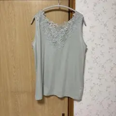 2WAYレースタンクトップ　ライトグリーン　3L スタディオクリップ